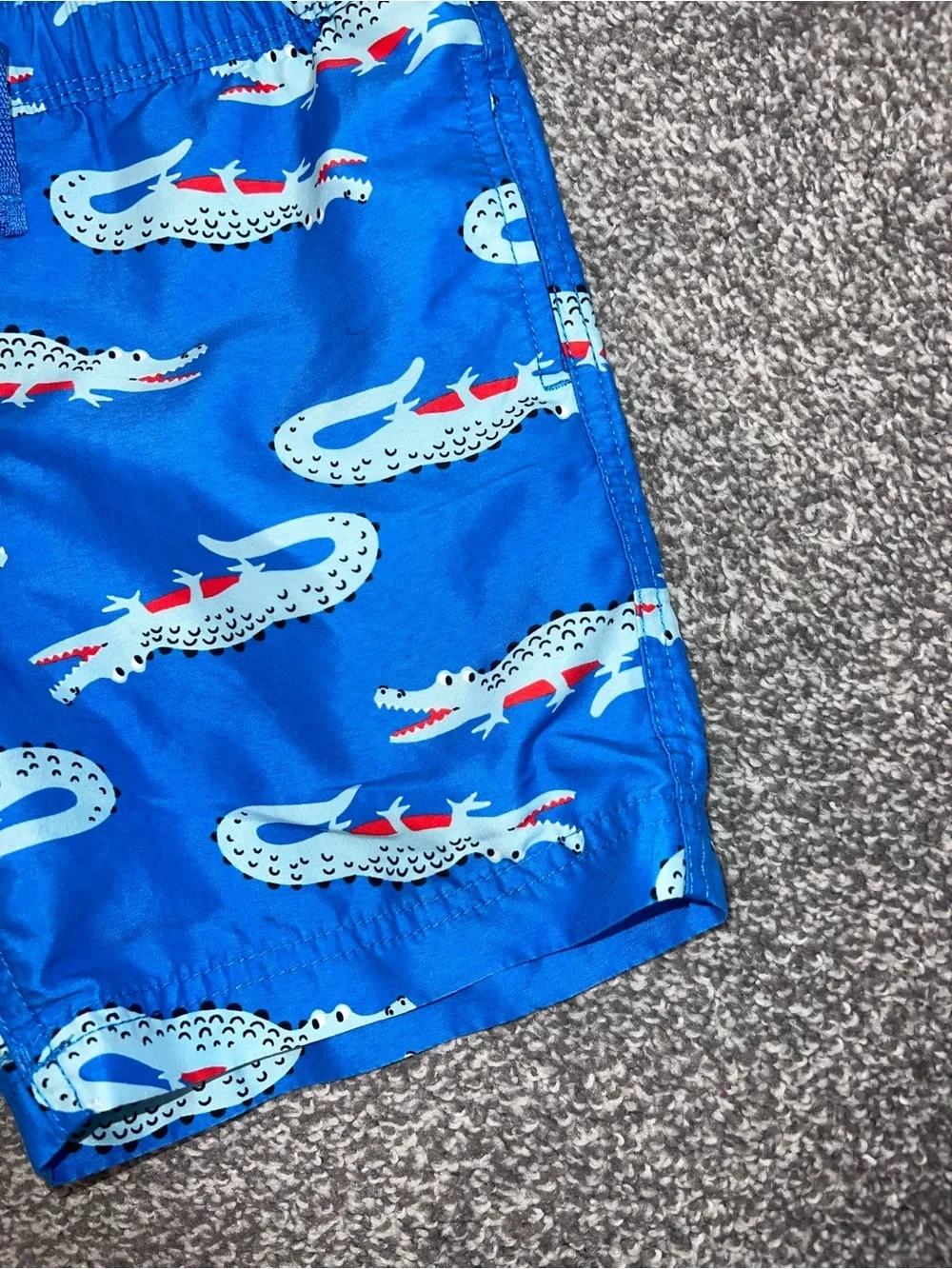 Hanna andersson Blue Alligator Print Swim Trunks size 5